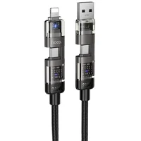 Дата кабель Hoco U151 Goldsmith 4in1 Type-C to USB/Type-C to Lightning 240W (1.2m) Black