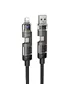 Дата кабель Hoco U151 Goldsmith 4in1 Type-C для USB/Type-C для Lightning 240W (1.2m) Black