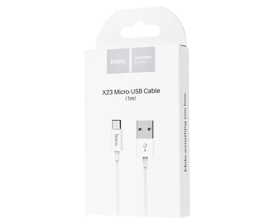 Дата кабель Hoco X23 Skilled Micro USB Cable (1m) white
