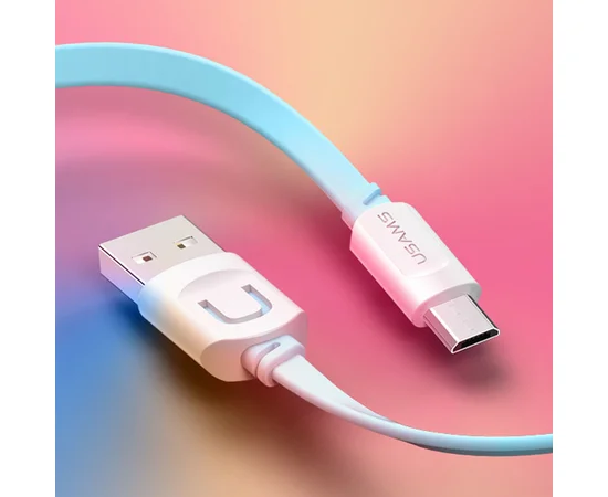 Дата кабель Usams US-SJ020 U-Trans Series USB to MicroUSB (1m) Бирюзовый