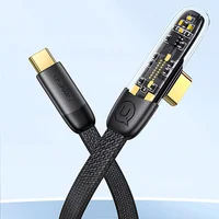 Дата кабель USAMS US-SJ587 Type-C to Type-C PD 100W Right-angle (2m) Black