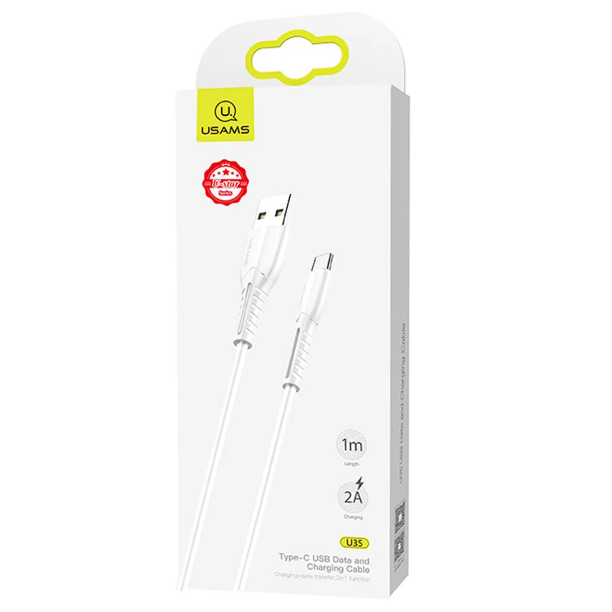 Дата кабель Usams US-SJ366 U35 USB to Type-C (1m) White