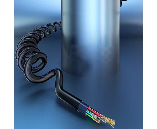 Аудіо кабель Usams US-SJ256 Spring (1.2m) Чорний