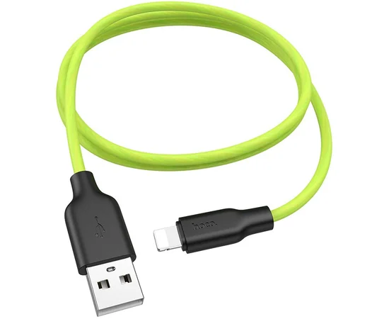 Дата кабель Hoco X21 Plus Fluorescent Silicone Lightning Cable (1m) Зеленый