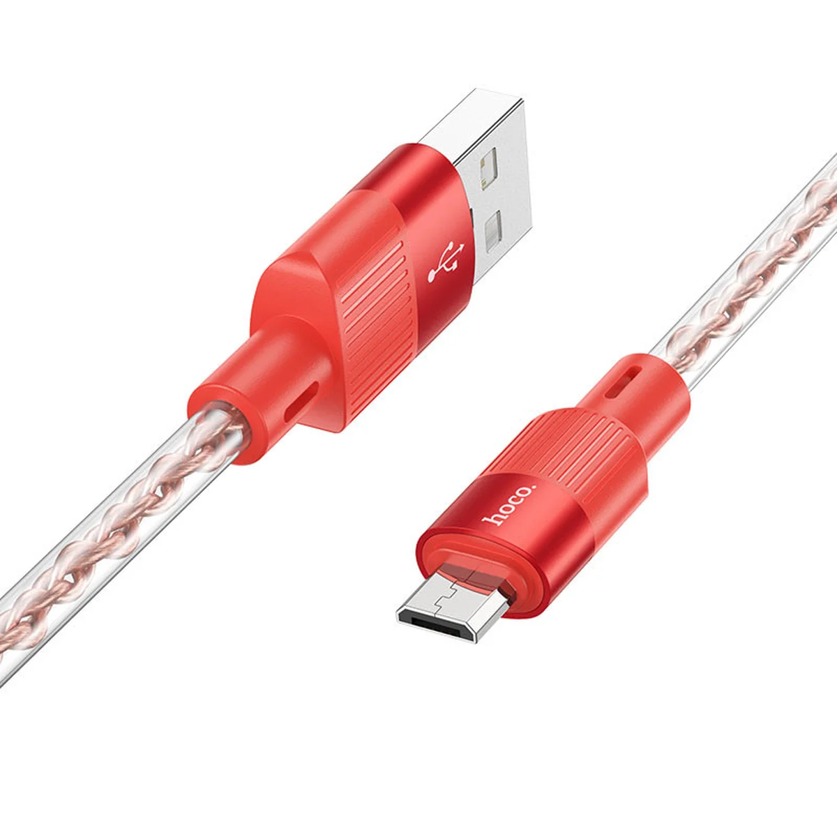 Дата кабель Hoco X99 Crystal Junction USB to MicroUSB (1.2m) Red