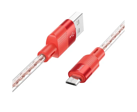 Дата кабель Hoco X99 Crystal Junction USB to MicroUSB (1.2m) Red