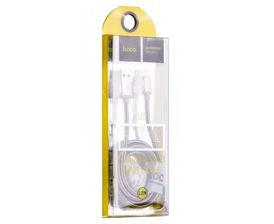Дата кабель Hoco U5 "Full-Metal" Lightning Cable (1.2m) Серебряный
