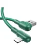 Дата кабель USAMS US-SJ455 U57 Lightning Dual Right-angle Cable With Colorful Light (1.2m) Зеленый
