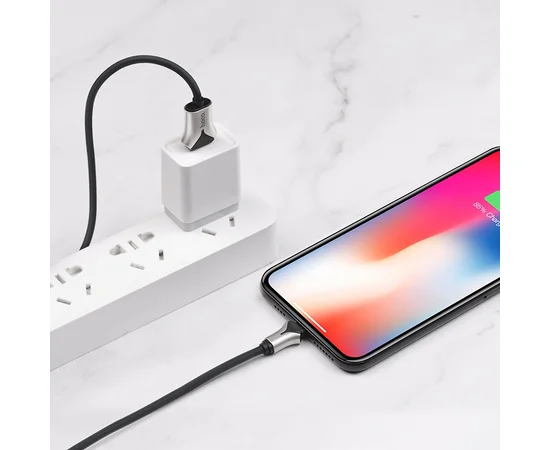 Дата кабель Hoco U67 "Soft Silicone" Lightning (1.2m) Черный