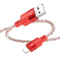 Дата кабель Hoco X99 Crystal Junction USB to Lightning (1.2m) Red