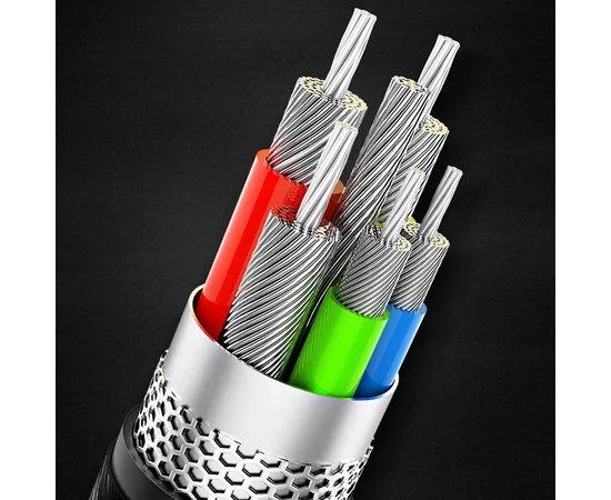 Дата кабель Usams US-SJ318 U26 Spring 3in1 Usb to Combo (1.5m) Черный