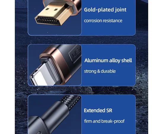 Дата кабель Usams US-SJ509 U70 Lightning to HDMI HD (2m) Black