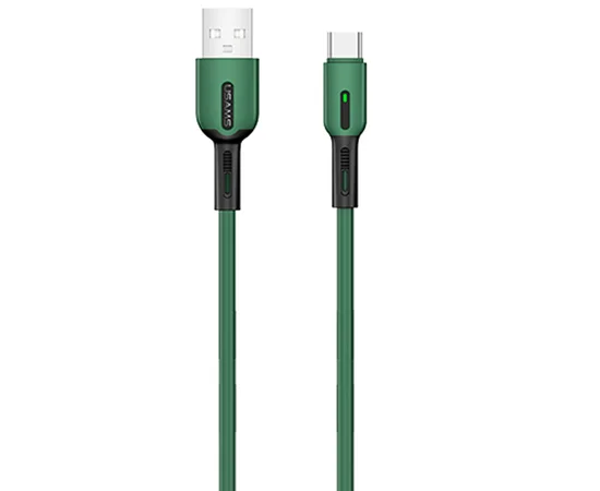Дата кабель Usams US-SJ433 U51 Silicone USB to Type-C (1m) Зеленый