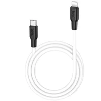 Дата кабель Hoco X21 Plus Silicone Type-C to Lightning (1m) Черный / Белый