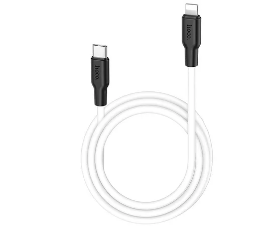 Дата кабель Hoco X21 Plus Silicone Type-C to Lightning (1m) Черный / Белый