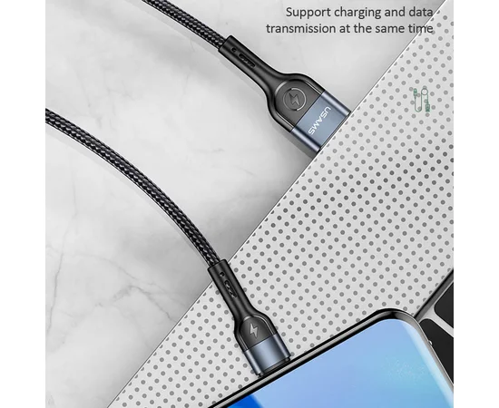 Дата кабель Usams US-SJ449 U55 Aluminum Alloy Braided USB to Type-C (1m) Black