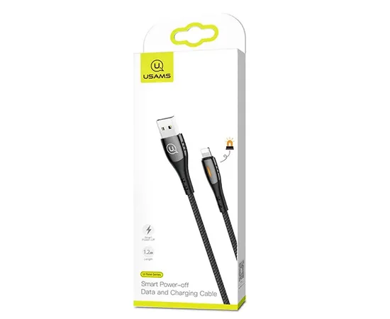 Дата кабель USAMS US-SJ344 Smart Power-off Lightning Cable U-Tone (1.2m) Черный