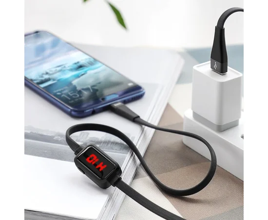 Дата кабель Hoco S4 "With Timer" USB to Type-C (1.2m) Черный