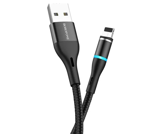 Дата кабель Borofone BU16 Skill magnetic USB to Lightning (1.2m) Черный