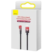 Дата кабель Baseus MVP 2 Elbow-shaped Type-C to Type-C 100W (1m) (CAVP000620) Black / Red