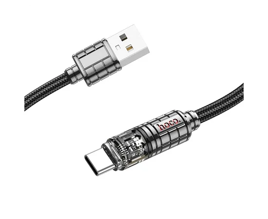 Дата кабель Hoco U122 Lantern Transparent Discovery Edition USB to Type-C Black