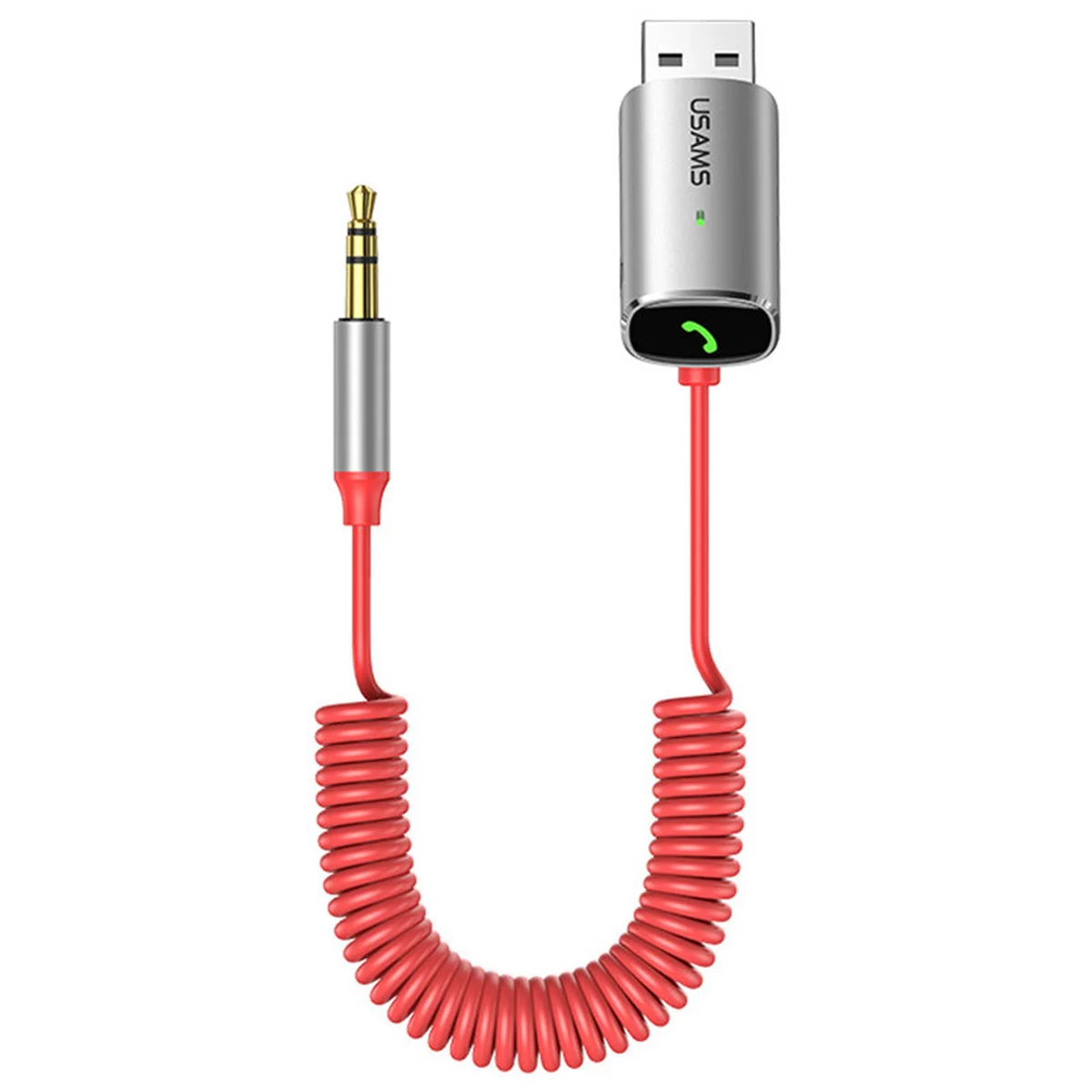 Bluetooth ресивер USAMS US-SJ504 Aluminum Alloy Car Wireless Audio Receiver BT 5.0 Серый / Черный