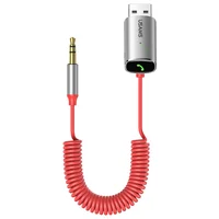 Bluetooth ресивер USAMS US-SJ504 Aluminum Alloy Car Wireless Audio Receiver BT 5.0 Серый / Черный