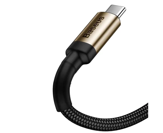 Дата кабель Baseus Cafule Type-C to Type-C Cable PD 2.0 60W (1m) Черный / Золотой