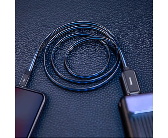 Дата кабель Baseus Glowing Data Lightning Cable (1m) Черный