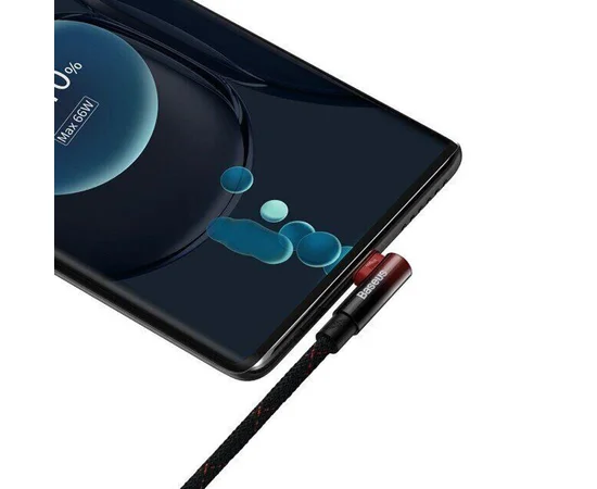 Дата кабель Baseus MVP 2 Elbow-shaped Type-C to Type-C 100W (2m) (CAVP000720) Black / Red