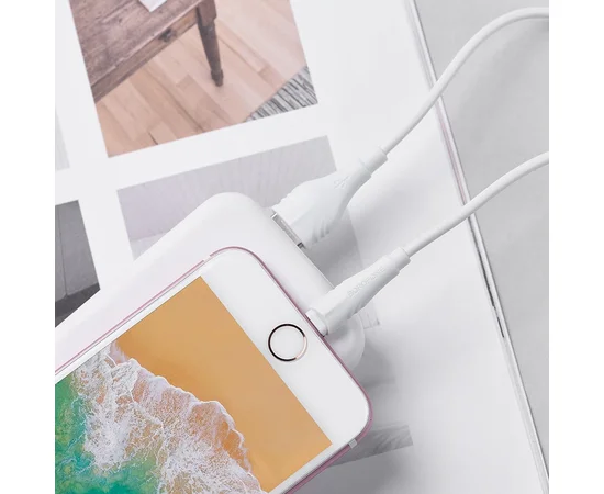 Дата кабель Borofone BX18 Optimal USB to Lightning (1m) Белый