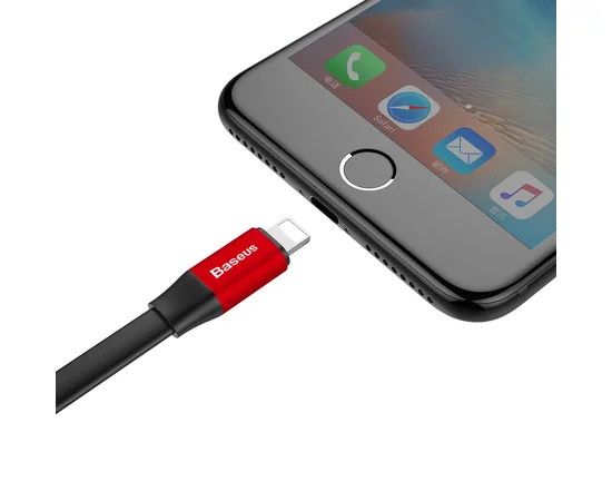 Дата кабель Baseus Nimble Portable USB to Lightning (23см) (CALMBJ-B01) Черный / Красный