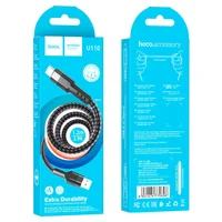 Дата кабель Hoco U110 charging data sync USB to Type-C (1.2 m) Черный