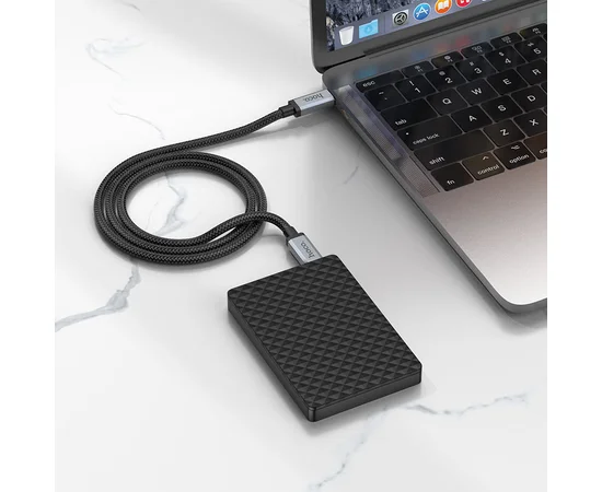 Дата кабель Hoco US06 Type-C to Type-C 100W USB3.2 20Gbps (2m) Black