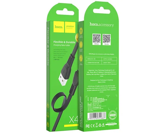 Дата кабель Hoco X40 Noah USB to MicroUSB (1m) Черный