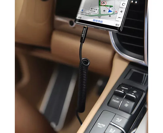 Аудіо кабель Usams US-SJ256 Spring (1.2m) Чорний