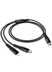 Дата кабель Hoco X123 Victory 2in1 Type-C to Lightning/Type-C 3A (1m) Black