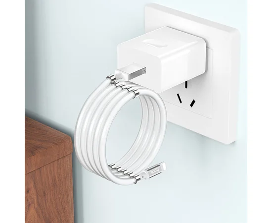 Дата кабель Hoco U91 "Magic magnetic" Lightning (1М) Белый