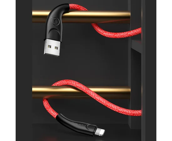 Дата кабель Usams US-SJ391 U41 Lightning Braided Data and Charging Cable 1m Красный