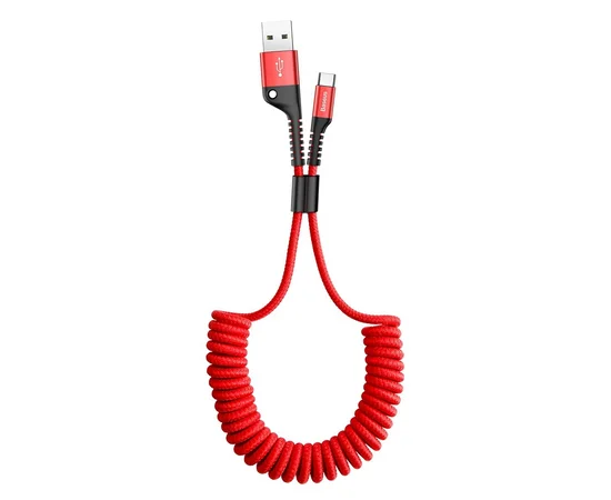 Дата кабель Baseus Fish Eye Spring Data Type-C Cable 2A (1m) Красный
