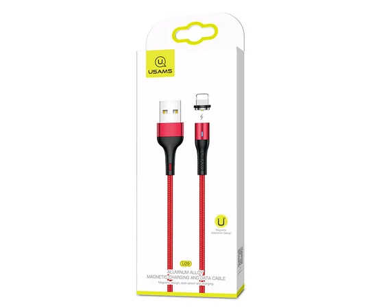 Дата кабель USAMS US-SJ336 U29 Magnetic USB to Lightning (2m) Красный