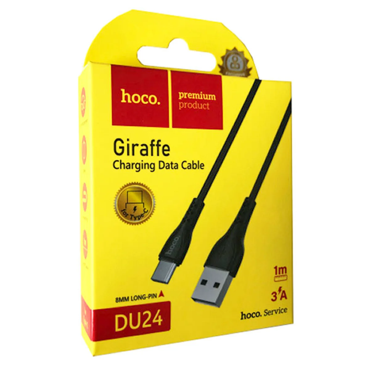 Дата кабель Hoco DU24 Giraffe Charging USB to Type-C (1m) Черный
