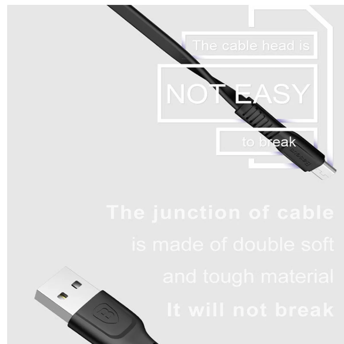 Дата кабель Baseus Tough USB to MicroUSB 2A (1m) Черный