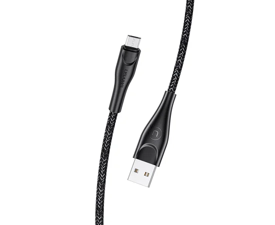Дата кабель Usams US-SJ399 U41 Micro Braided Data and Charging Cable 3m Черный