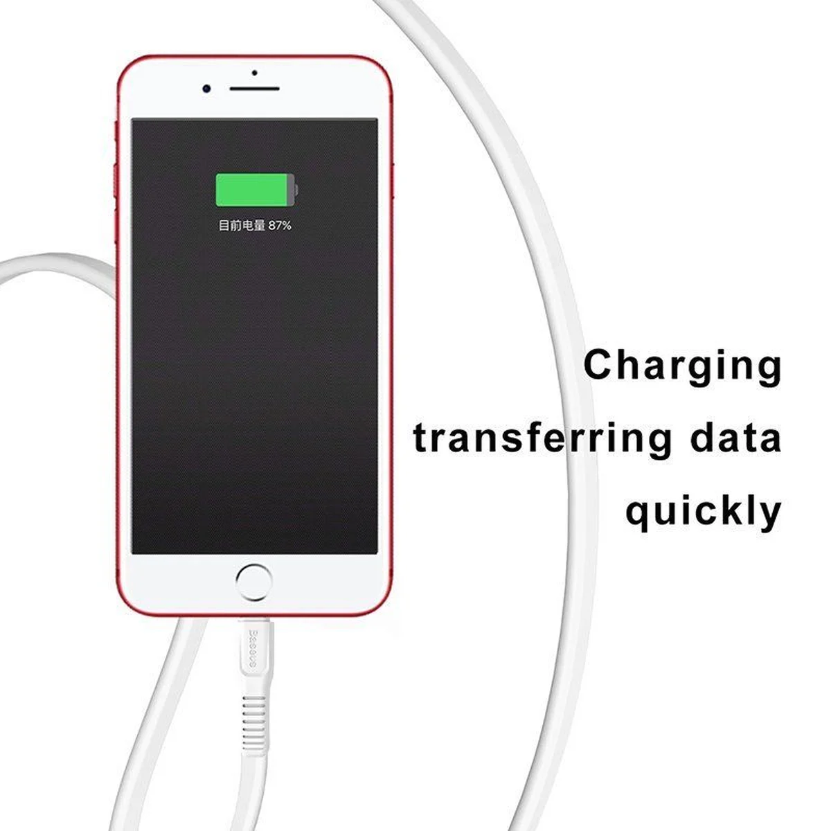 Дата кабель Baseus Tough USB to Lightning 2A (1m) Білий