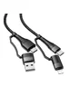 Дата кабель Borofone BU28 Multi-energy 4in1 Type-C/USB - Type-C/Lightning (1.2m) Черный