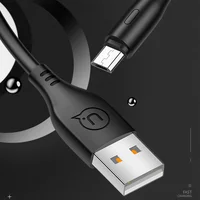 Дата кабель USAMS US-SJ268 U18 Round MicroUSB Cable (1m) Чорний