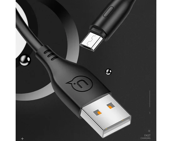 Дата кабель USAMS US-SJ268 U18 Round MicroUSB Cable (1m) Черный