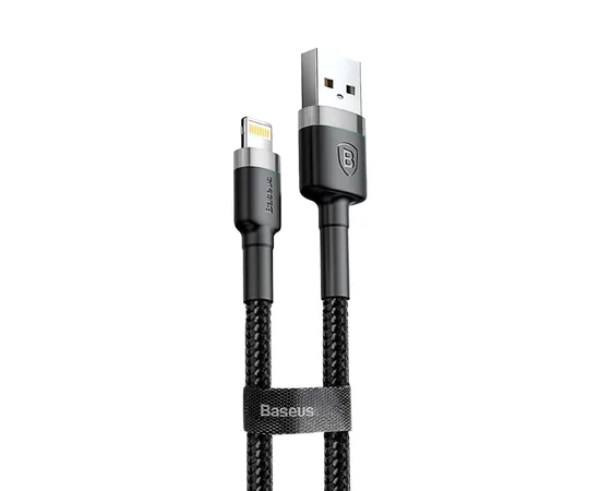 Дата кабель Baseus Cafule Lightning Cable 2A (3m) Серый / Черный
