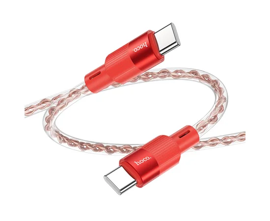 Дата кабель Hoco X99 Crystal Junction Type-C to Type-C 60W (1.2m) Red